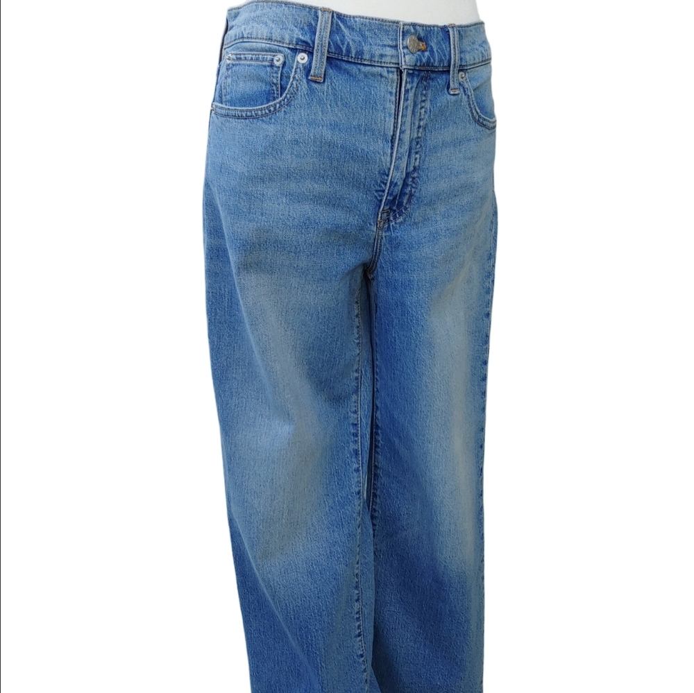 J.Crew High-Rise Slim Wide Leg Jeans in Classic Blue Women's Size 28 NWT - Picture 7 of 17
